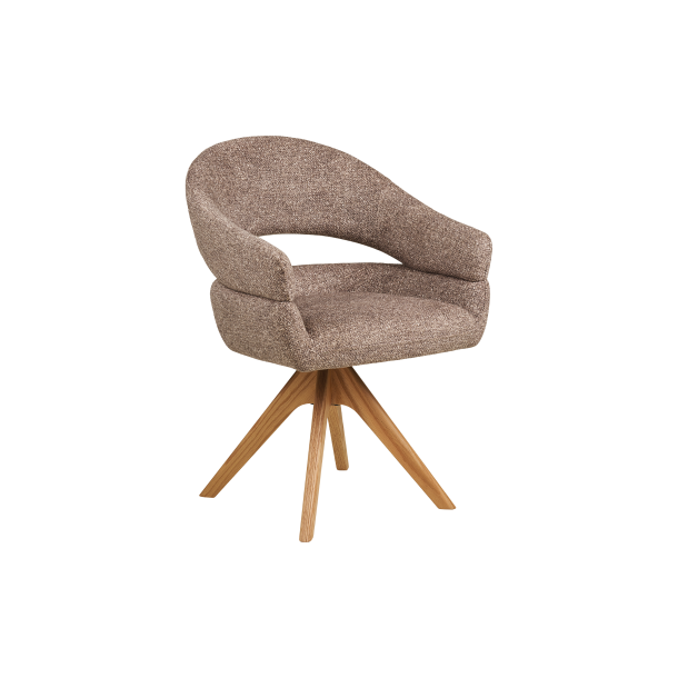 House Nordic Dover Spisebordsstol med drejefod, brun, natur egetr�sben HN1323