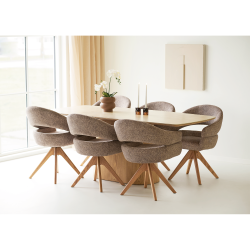 House Nordic Dover Spisebordsstol med drejefod, brun, natur egetr�sben HN1323