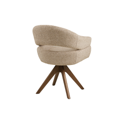 House Nordic Dover Spisebordsstol med drejefod, sand meleret, brune egetr�sben HN1317