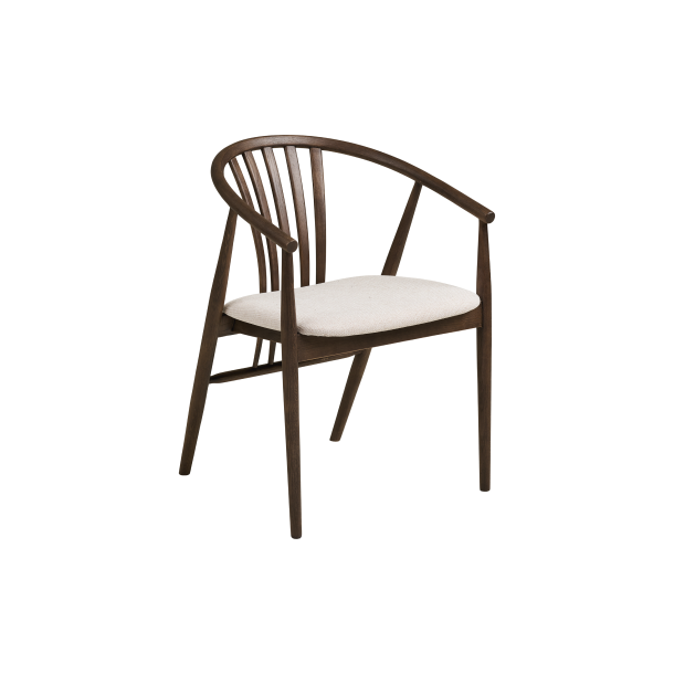 House Nordic Agustin Spisebordsstol, egetr� med stof s�de, smoked/sand