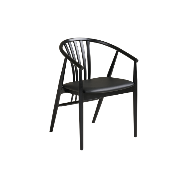 House Nordic Agustin Spisebordsstol, b�getr� med PU s�de, sort