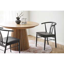 House Nordic Artenara Spisebordsstol Spisebordsstol, b�getr� med PU s�de, sort, HN1219