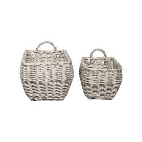 Chic Antique Fransk Kurv m. h�ndtag s�t af 2 H33/L41/B31 cm natur