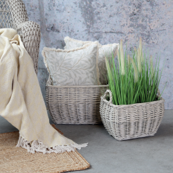 Chic Antique Fransk Kurv m. h�ndtag s�t af 2 H33/L41/B31 cm natur