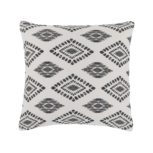 Chic Antique, Aix Pudebetrk m. etnisk mnster, 50 x 50 cm., Sort og hvid