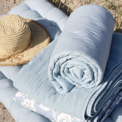 Chic Antique, Aix Vintage Quilt T�ppe, L180 cm. Sky Blue