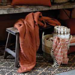 Chic Antique, Aix Vintage Quilt Tppe, L180 cm., Terracotta