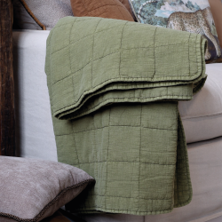 Chic Antique Aix Vintage Quilt L180/B130 cm Oliven