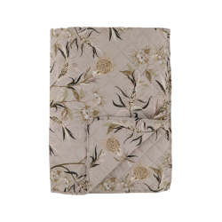 Chic Antique, AIX Quilt Tppe, L180 cm., Blomstermnster i taupe 