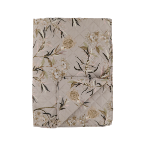 Chic Antique, AIX Quilt Tppe, L180 cm., Blomstermnster i taupe 