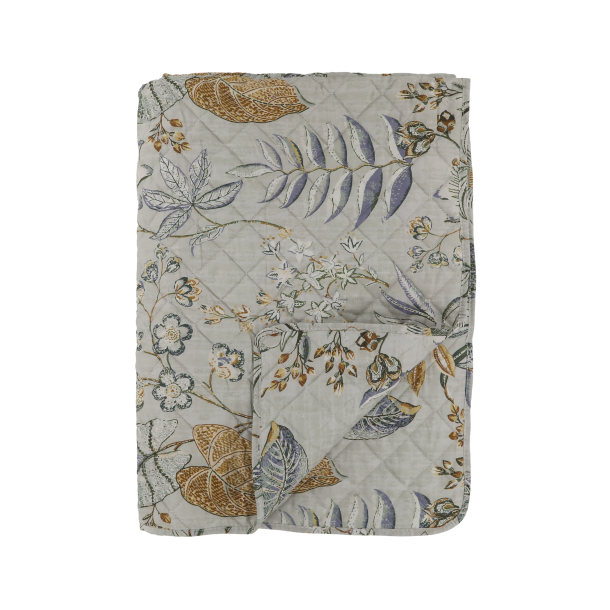 Chic Antique, AIX Quilt Tppe, L180 cm., Blomstermnster i Opal