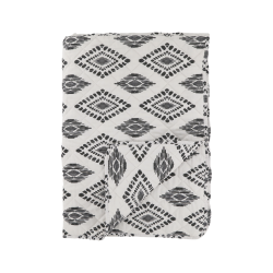 Chic Antique, AIX Quilt Tppe, L180 cm., Etnisk mnster i Hvid/Sort