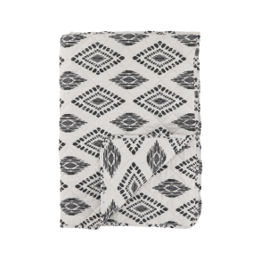 Chic Antique, AIX Quilt Tppe, L180 cm., Etnisk mnster i Hvid/Sort