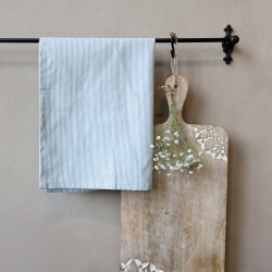 Chic Antique Aix Viskestykke m. m�lkedrengestriber L70/B50 cm Sky Blue og hvid