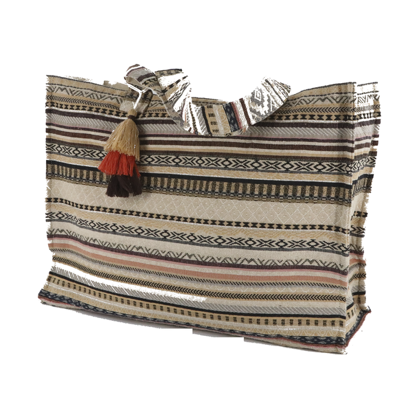 Chic Antique Sens Shopper jacquardv�vet H40/L53/B17 cm Mocca