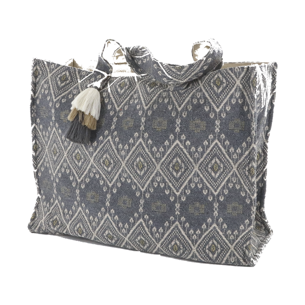 Chic Antique Sens Shopper jacquardv�vet H40/L53/B17 cm Opal
