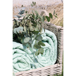 Chic Antique Aix Quilt m. m�lkedrengestriber L180/B130 cm Verte og hvid