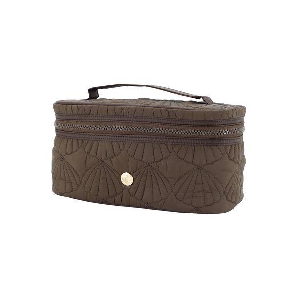 Chic Antique Toilettaske m. quiltet muslingem�nster H13/L24/B14,5 cm Coffee