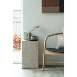 House Nordic, Prague Hjrnebord, Marmor look, Beige, H50 cm.