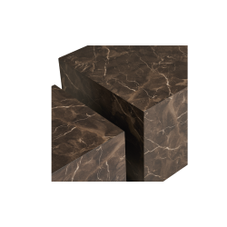 House Nordic, Prague Sofabord, st af 2, Marmor look, Brun