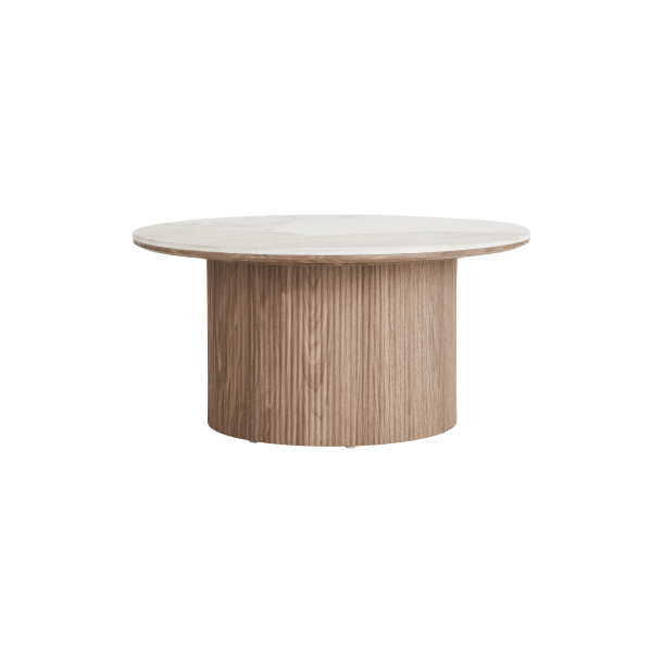 House Nordic Athens Sofabord, keramik bordplade, hvid/brun �80x40 cm