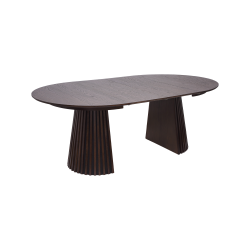 House Nordic Osaka Spisebord, egefiner, Smoked, inkl. to till�gsplader �120x120-160-200x75 cm