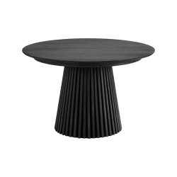 House Nordic Osaka Spisebord, egefiner, Sort, inkl. to till�gsplader �120x120-160-200x75 cm