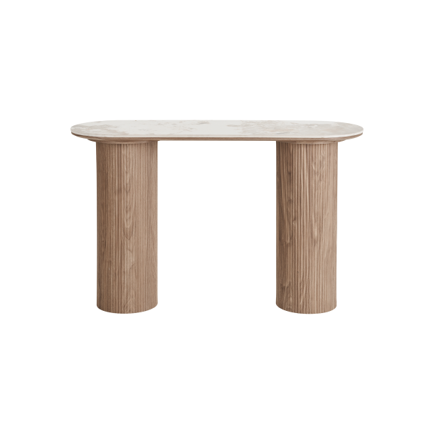 House Nordic Athens Konsolbord, keramik bordplade, hvid/brun 40x120x78 cm