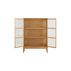 House Nordic Zamora Vitrineskab, 2 glasl�ger, 2 hylder, eg/egefiner/h�rdet glas, natur 