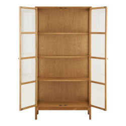 House Nordic Zamora Vitrineskab, 2 glasl�ger, 3 hylder, eg/egefiner/h�rdet glas, natur 