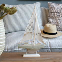 Chic Antique Sejlb�d p� fod, H42/L25/B2 cm Creme