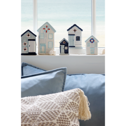 Chic Antique Strandhus til deko, H15,5/L9,5/B8 cm Sky Blue og Hvid