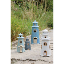 Chic Antique Fyrt�rn m. LED, H16/�7,5 cm Sky Blue