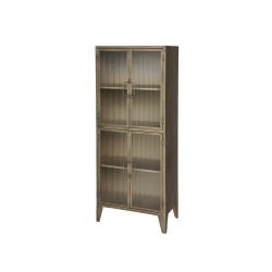 Chic Antique Vitrineskab m. 4 glasl�ger H149,5/L60/B33 cm. Antique messing