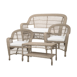 Chic Antique Riviera Haves�t i flet m. bord, sofa og 2 stole m. hynder H86/L127/B71,5 cm Natur