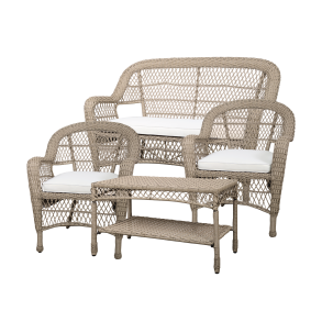 Chic Antique Riviera Haves�t i flet m. bord, sofa og 2 stole m. hynder H86/L127/B71,5 cm Natur