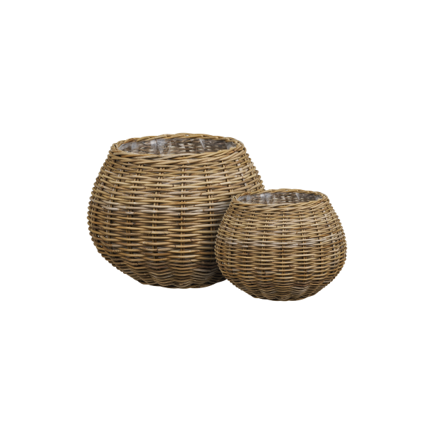 House Nordic Melaka Kurv, kubu rattan, natur, s�t af 2