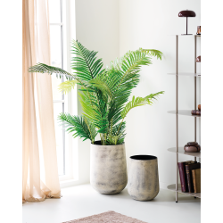 House Nordic Hou Dekorationskrukke, metal, antik beige s�t af 2