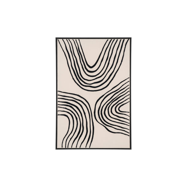 House Nordic Lipari L�rredsprint, canvas, sort/beige, No.2 60x90 cm
