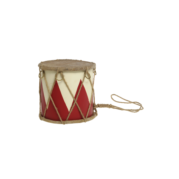 Chic Antique, Vintage Tromme m. lder hndlavet, 15 cm., Antique Cherry