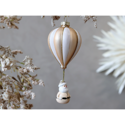Chic Antique, Luftballon m. julemand til ophng, H13 cm., Champagne