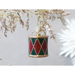 Chic Antique, Vintage Tromme til ophng, 6 cm., Antique Cherry