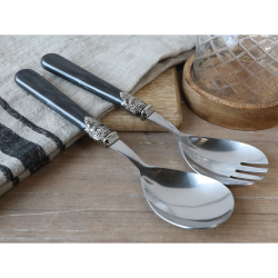 Chic Antique, Linas Salatbestik st af 2, Antique Kul