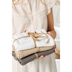 Ib Lauersen Karklud m. vaffelmnster 32 x 32, Hvid