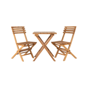 House Nordic Cuenca Caf�s�t, 2 stole og 1 bord, teak, natur