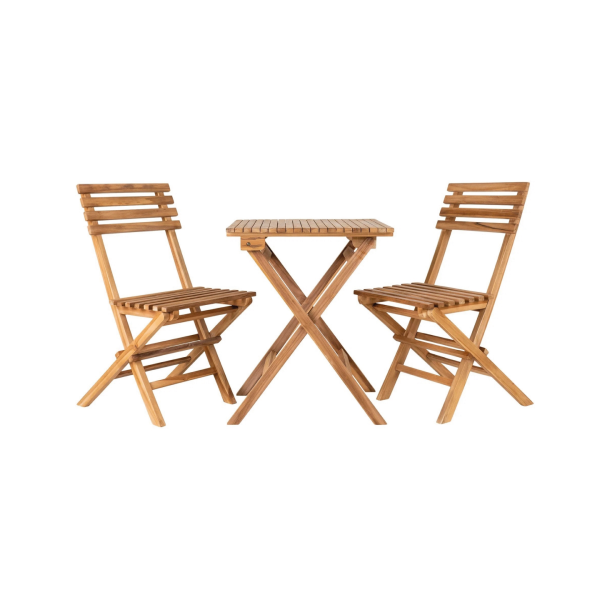 House Nordic Cuenca Caf�s�t, 2 stole og 1 bord, teak, natur