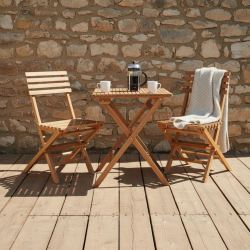 House Nordic Cuenca Caf�s�t, 2 stole og 1 bord, teak, natur