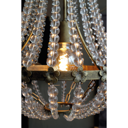 Chic Antique, Fransk Lysekrone m. glasprismer, 35,5 cm.