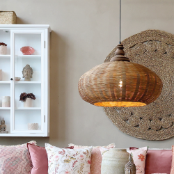 Chic Antique Lampe i rattanflet H46/�62 cm Natur