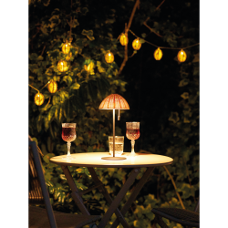 House Nordic Wigan Bordlampe Bordlampe, metal, genopladelig, natur/sort